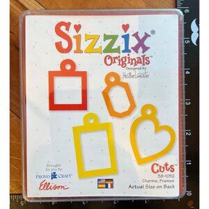 NEW Sizzix Originals Heart & Square Charms Frame Die 38-1052 Heather Lancaster